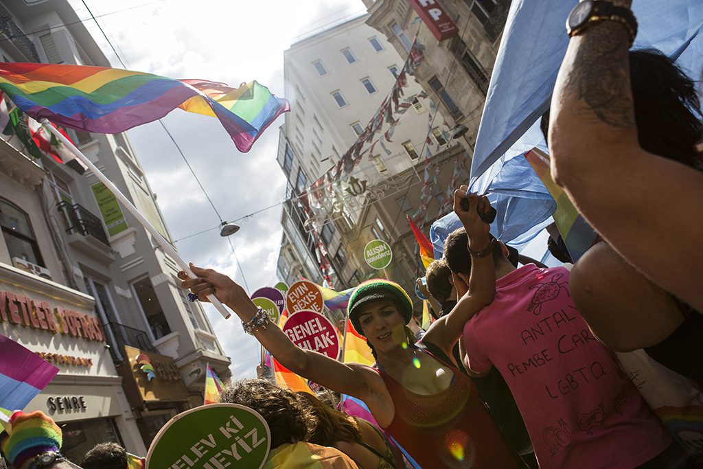 Thousands of people marched from Taksim to Tünel Square for the 12th LGBTI pride parade in Istanbul.