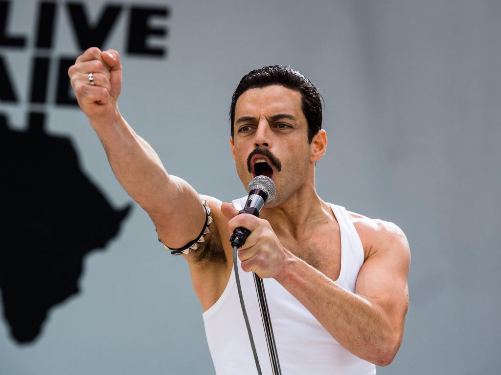 Rami Malek stars as Queen lead singer Freddie Mercury in Bohemian Rhapsody.