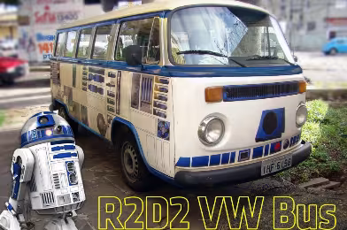 Böyle başlığa şapka çıkartılır: R2-D2 kılığına girmiş Volkswagen minibüs!