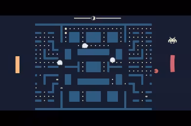 Pacman, Pong Game ve Space Invaders'ı birleştiren oyun: ''Pacapong''