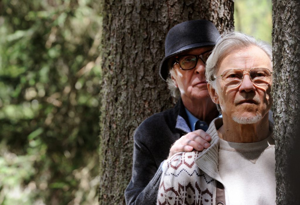 SET DEL FILM "LA GIOVINEZZA" DI PAOLO SORRENTINO.NELLA FOTO MICHAEL CAINE E  HARVEY KEITEL.FOTO DI GIANNI FIORITO